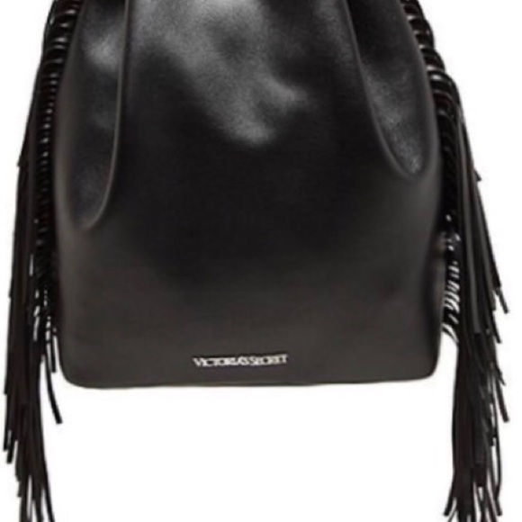 *SOLD*Victoria’s Secret black leather fringe bag - Picture 2 of 5